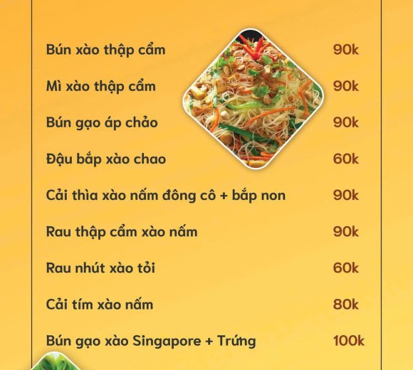 Thực đơn Món chay 