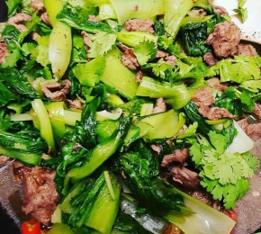 Cải thìa xào bò