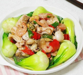 Cải thìa xào hải sản