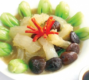 Gân bò cải thìa nấm đông cô