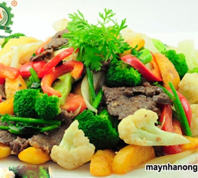 Rau thập cẩm xào bò
