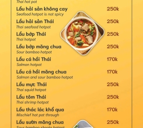 Thực đơn Lẩu