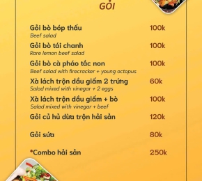 Thực đơn Gỏi
