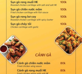 Thực đơn Sụn gà - Cánh gà
