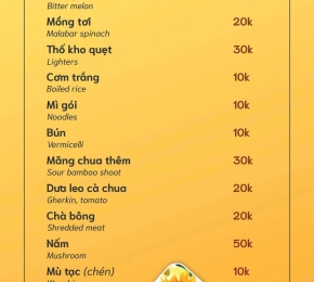 Thực đơn Món gọi thêm