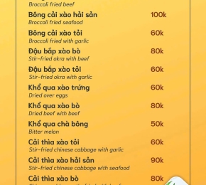 Thực đơn Rau xào