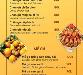 Thực đơn Chân gà - Mề gà