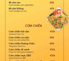 Thực đơn Mì xào - cơm chiên